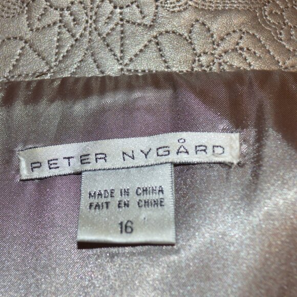 Peter Nygard 16 Dark Silver Genuine Leather Jacket Crystal Buttons - Picture 7 of 11